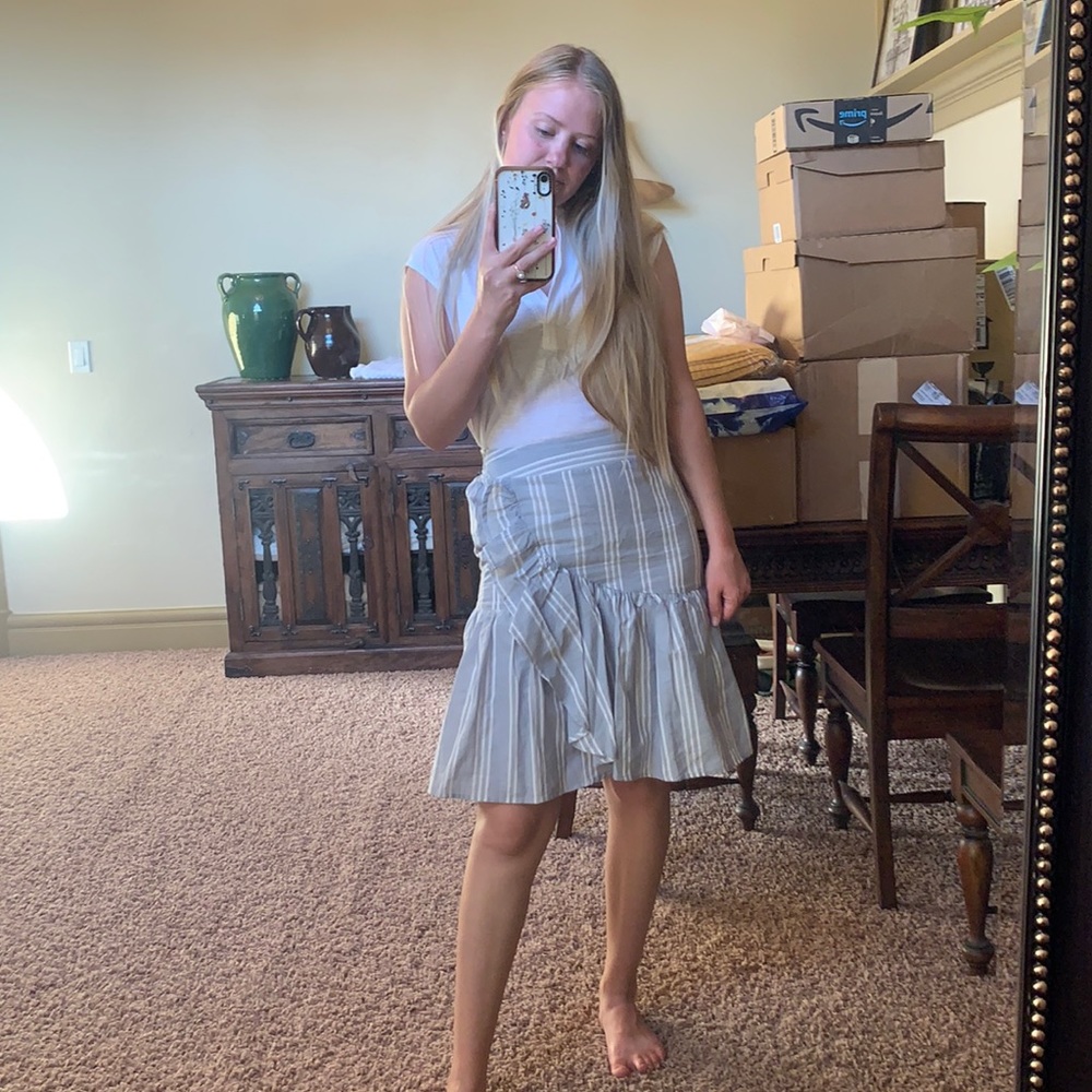 Striped Skirt with Ruffle